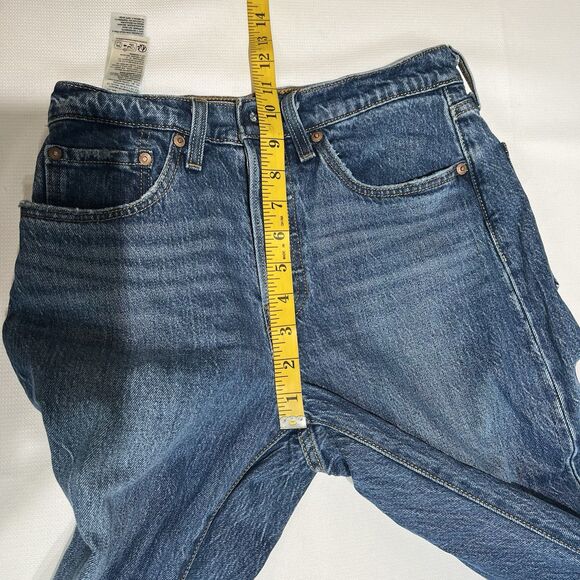 Levis 501 Button Fly Straight Leg Blue Jeans Womens Sz 26 High Rise Original Fit - Picture 7 of 16